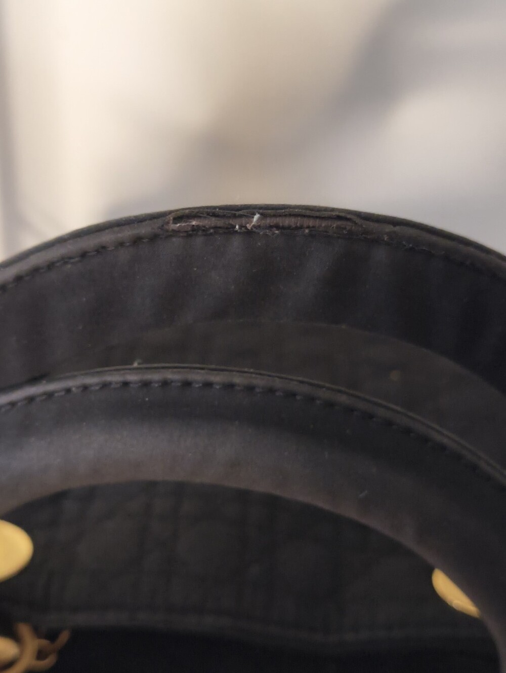 Christian Dior Lady Dior Black Embroidered Cannage Handbag With Twilly In GUC - Picture 9 of 15
